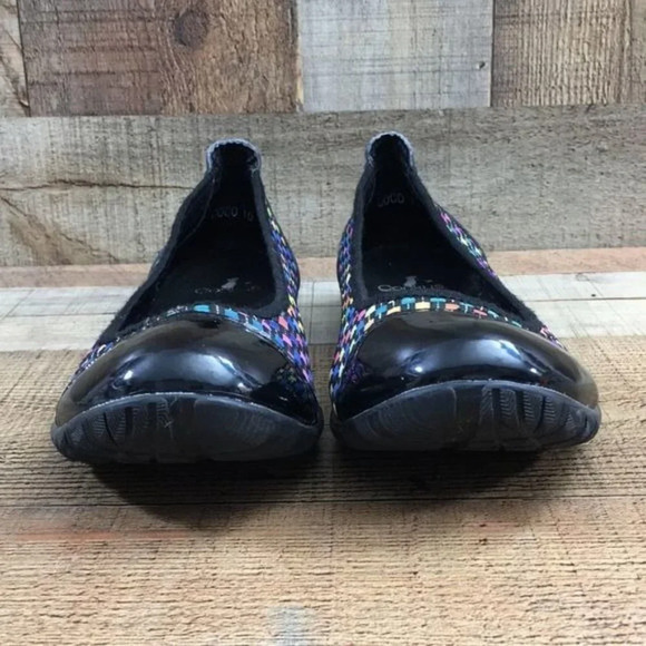 Corkys Black Multicolor Woven Coco Ballet Flats Womens 10 Comfort Slip On Shoes - Picture 2 of 12
